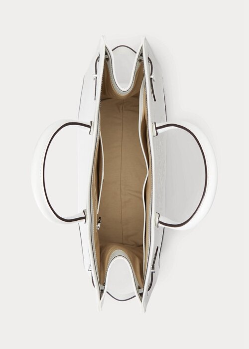 White/White Women’s Ralph Lauren Eyelet Canvas Large Devyn Tote Bags White/White Women’s Ralph Lauren Eyelet Canvas Large Devyn Tote Bags