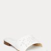 White Women’s Ralph Lauren Andee Eyelet Leather Sandals