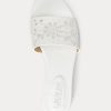 White Women’s Ralph Lauren Andee Eyelet Leather Sandals
