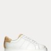 White Women’s Ralph Lauren Angeline IV Action Leather Sneakers White Women’s Ralph Lauren Angeline IV Action Leather Sneakers