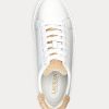 White Women’s Ralph Lauren Angeline IV Action Leather Sneakers White Women’s Ralph Lauren Angeline IV Action Leather Sneakers