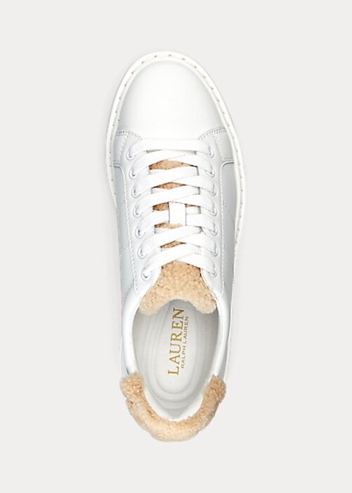 White Women’s Ralph Lauren Angeline IV Action Leather Sneakers White Women’s Ralph Lauren Angeline IV Action Leather Sneakers
