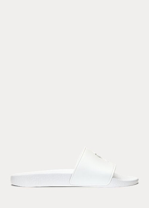 White Women’s Ralph Lauren Big Pony Slippers White Women’s Ralph Lauren Big Pony Slippers