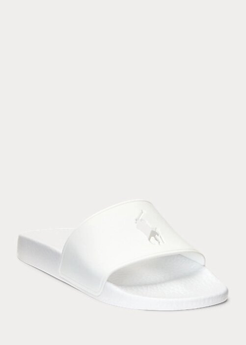 White Women’s Ralph Lauren Big Pony Slippers White Women’s Ralph Lauren Big Pony Slippers