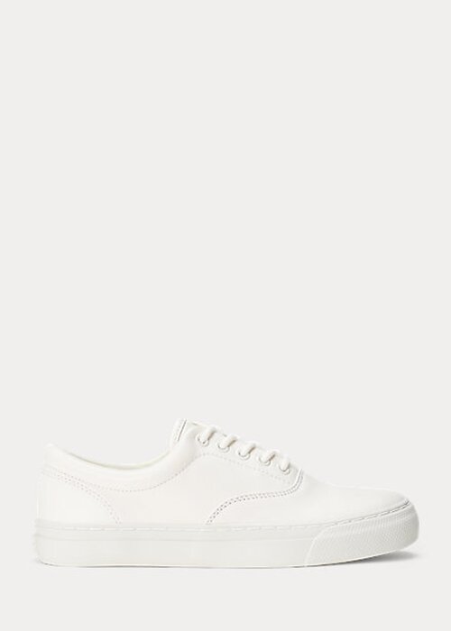 White Women’s Ralph Lauren Bryn Leather Sneakers White Women’s Ralph Lauren Bryn Leather Sneakers