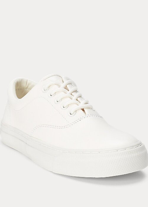 White Women’s Ralph Lauren Bryn Leather Sneakers White Women’s Ralph Lauren Bryn Leather Sneakers