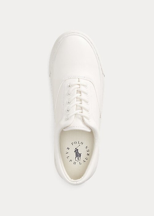 White Women’s Ralph Lauren Bryn Leather Sneakers White Women’s Ralph Lauren Bryn Leather Sneakers