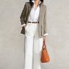 White Women’s Ralph Lauren Chino Wide-Leg Pants White Women’s Ralph Lauren Chino Wide-Leg Pants