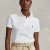 White Women’s Ralph Lauren Classic Fit Mesh Polo Shirts