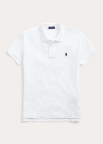 White Women’s Ralph Lauren Classic Fit Mesh Polo Shirts White Women’s Ralph Lauren Classic Fit Mesh Polo Shirts