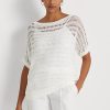 White Women’s Ralph Lauren Cotton Mesh Short-Sleeve Sweaters White Women’s Ralph Lauren Cotton Mesh Short-Sleeve Sweaters