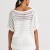 White Women’s Ralph Lauren Cotton Mesh Short-Sleeve Sweaters White Women’s Ralph Lauren Cotton Mesh Short-Sleeve Sweaters