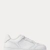White Women’s Ralph Lauren Court Leather Sneakers