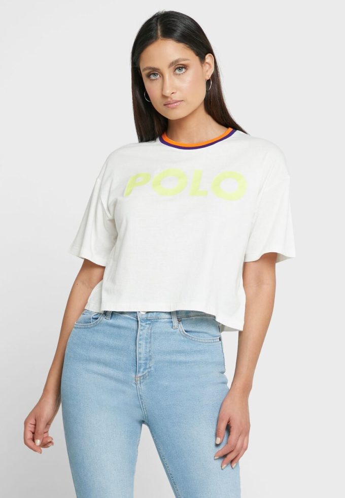 White Women’s Ralph Lauren Crew Neck Graphic T Shirts