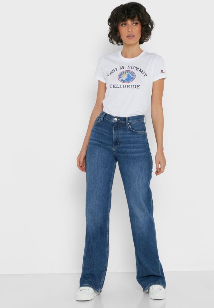 White Women’s Ralph Lauren Crew Neck Graphic T Shirts White Women’s Ralph Lauren Crew Neck Graphic T Shirts