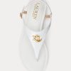 White Women’s Ralph Lauren Ellington Embossed Leather Sandals