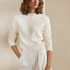 White Women’s Ralph Lauren Embellished RL Cotton-Blend Sweaters White Women’s Ralph Lauren Embellished RL Cotton-Blend Sweaters