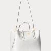 White Women’s Ralph Lauren Embossed Leather Large Marcy Satchel Bags White Women’s Ralph Lauren Embossed Leather Large Marcy Satchel Bags