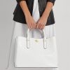 White Women’s Ralph Lauren Embossed Leather Large Marcy Satchel Bags White Women’s Ralph Lauren Embossed Leather Large Marcy Satchel Bags