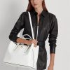 White Women’s Ralph Lauren Embossed Leather Large Marcy Satchel Bags White Women’s Ralph Lauren Embossed Leather Large Marcy Satchel Bags