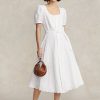 White Women’s Ralph Lauren Eyelet-Embroidered Linen Dress