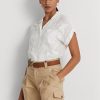 White Women’s Ralph Lauren Eyelet Voile Short-sleeve Blouse  Tops