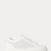 White Women’s Ralph Lauren Hailey Perforated Leather Sneakers