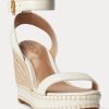 White Women’s Ralph Lauren Hilarie Leather Espadrille
