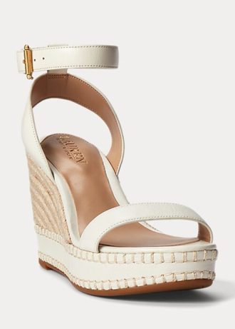 White Women’s Ralph Lauren Hilarie Leather Espadrille