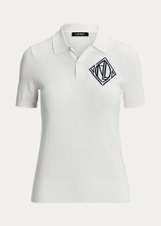 White Women’s Ralph Lauren Jersey Polo Shirts
