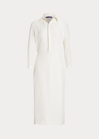 White Women’s Ralph Lauren Knowles Silk Shantung Day Dress