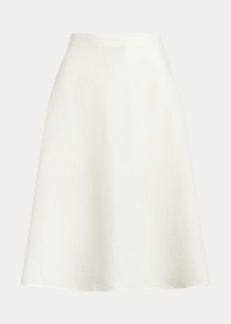 White Women’s Ralph Lauren Linen A-Line Skirts