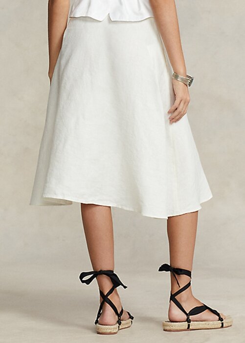 White Women’s Ralph Lauren Linen A-Line Skirts White Women’s Ralph Lauren Linen A-Line Skirts