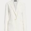 White Women’s Ralph Lauren Linen-Blend Twill Blazers White Women’s Ralph Lauren Linen-Blend Twill Blazers