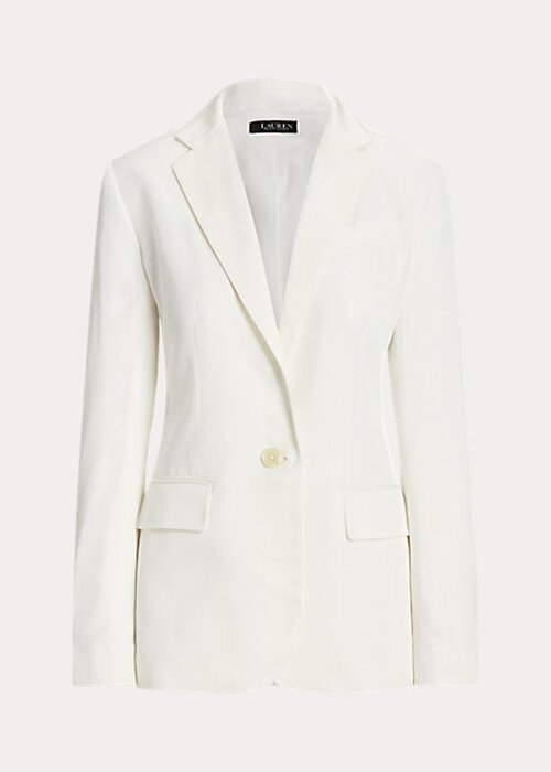 White Women’s Ralph Lauren Linen-Blend Twill Blazers White Women’s Ralph Lauren Linen-Blend Twill Blazers