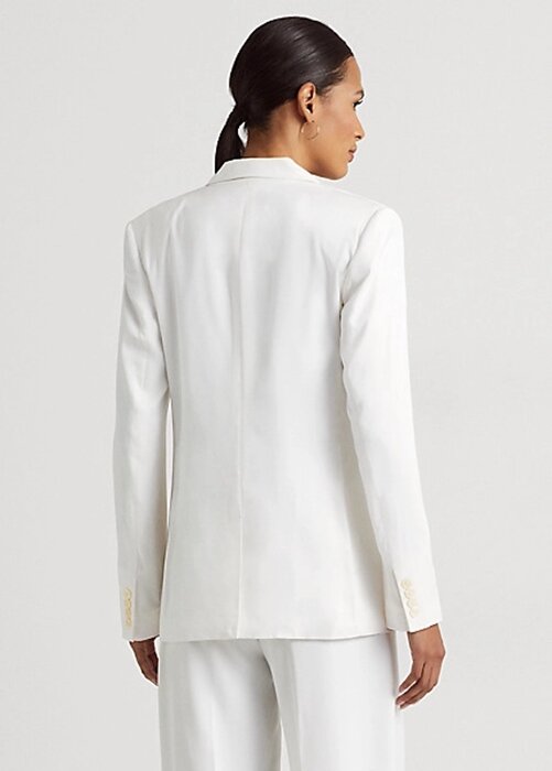 White Women’s Ralph Lauren Linen-Blend Twill Blazers White Women’s Ralph Lauren Linen-Blend Twill Blazers