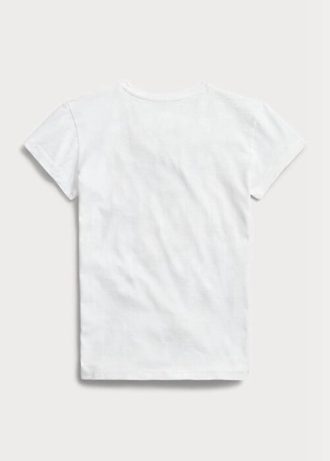White Women’s Ralph Lauren Logo Cotton Jersey  T Shirts