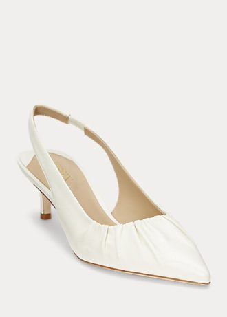 White Women’s Ralph Lauren Lolah Nappa Leather Slingback Heels White Women’s Ralph Lauren Lolah Nappa Leather Slingback Heels