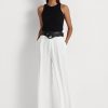 White Women’s Ralph Lauren Pleated Georgette   Pants