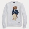 White Women’s Ralph Lauren Polo Bear Cotton-Blend Sweaters