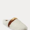 White Women’s Ralph Lauren Polo ID Shearling Flat Shoes White Women’s Ralph Lauren Polo ID Shearling Flat Shoes