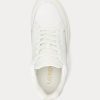 White Women’s Ralph Lauren Reaghan Leather & Suede Sneakers White Women’s Ralph Lauren Reaghan Leather & Suede Sneakers