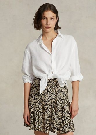 White Women’s Ralph Lauren Relaxed Fit Linen Shirts