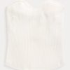 White Women’s Ralph Lauren Rib-Knit Corset Tube Tops
