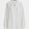 White Women’s Ralph Lauren Roslin Linen Voile Shirts