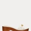 White Women’s Ralph Lauren Roxanne Nappa Leather Sandals