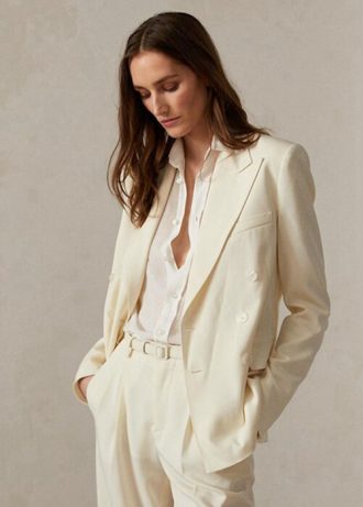 White Women’s Ralph Lauren Safford Wool Gabardine Blazers White Women’s Ralph Lauren Safford Wool Gabardine Blazers