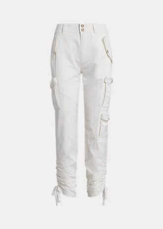 White Women’s Ralph Lauren Shantung Cargo Pants