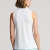 White Women’s Ralph Lauren Sleeveless Quarter-Zip Polo Shirts