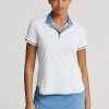 White Women’s Ralph Lauren Tailored Fit Jersey Polo Shirts White Women’s Ralph Lauren Tailored Fit Jersey Polo Shirts
